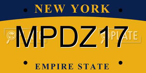 MPDZ17 New York License Plate