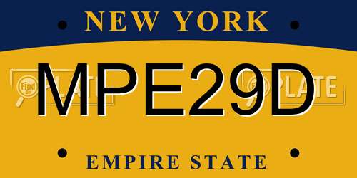 MPE29D New York License Plate