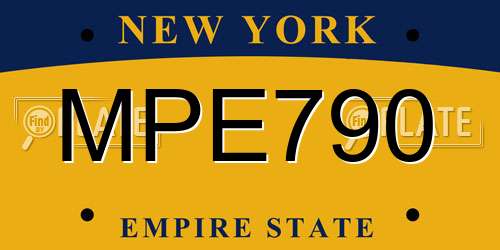 MPE790 New York License Plate