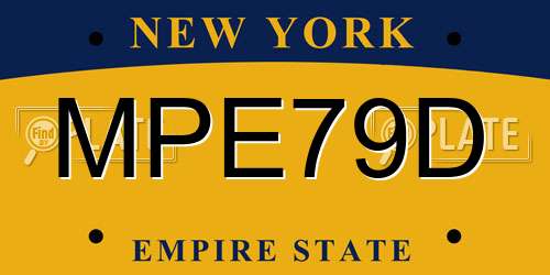 MPE79D New York License Plate