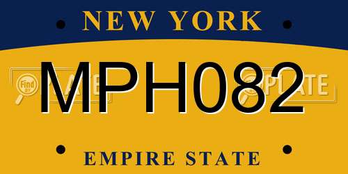 MPH082 New York License Plate
