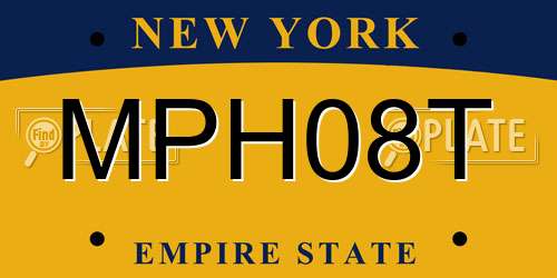 MPH08T New York License Plate
