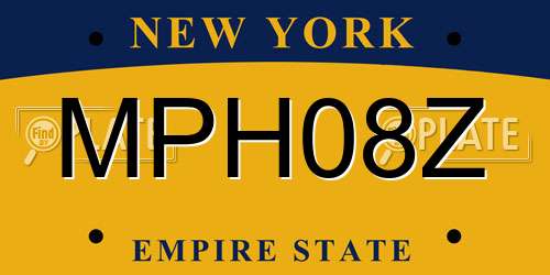 MPH08Z New York License Plate
