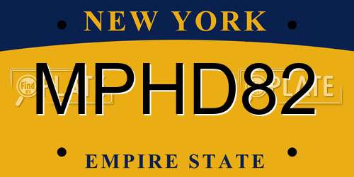 MPHD82 New York License Plate