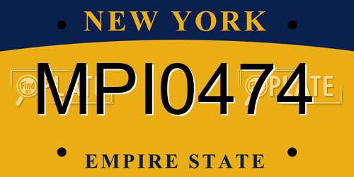 MPI0474 New York License Plate