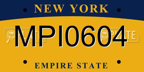 MPI0604 New York License Plate