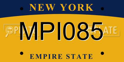 MPI085 New York License Plate