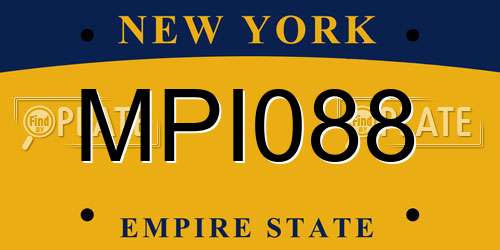 MPI088 New York License Plate