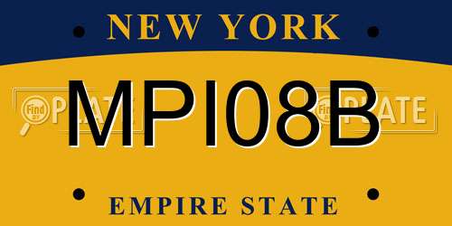 MPI08B New York License Plate