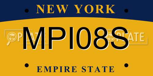 MPI08S New York License Plate
