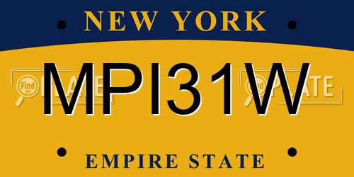 MPI31W New York License Plate
