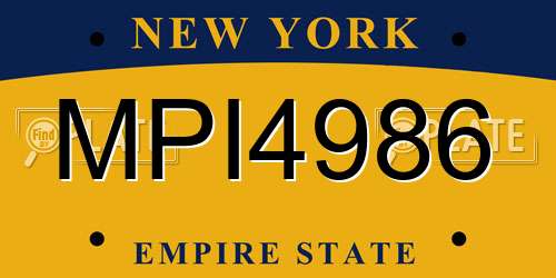 MPI4986 New York License Plate
