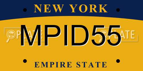 MPID55 New York License Plate