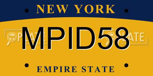 MPID58 New York License Plate