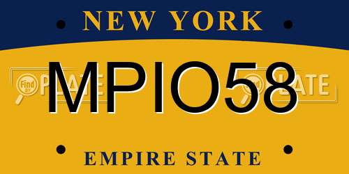 MPIO58 New York License Plate
