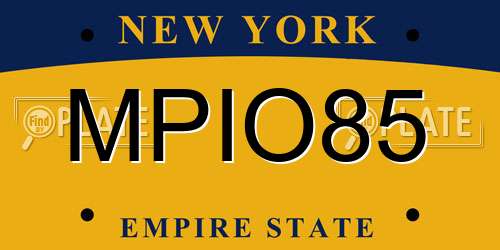 MPIO85 New York License Plate