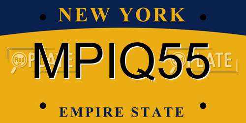 MPIQ55 New York License Plate