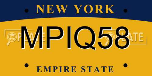MPIQ58 New York License Plate
