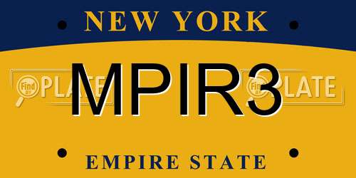 MPIR3 New York License Plate
