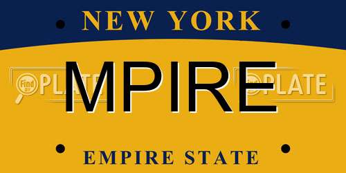 MPIRE New York License Plate