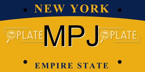 MPJ New York License Plate