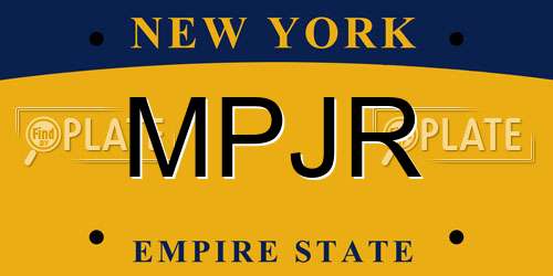 MPJR New York License Plate