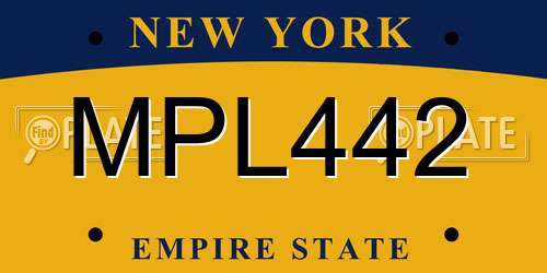 MPL442 New York License Plate