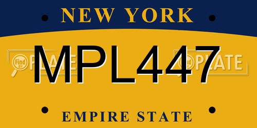 MPL447 New York License Plate