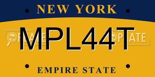 MPL44T New York License Plate