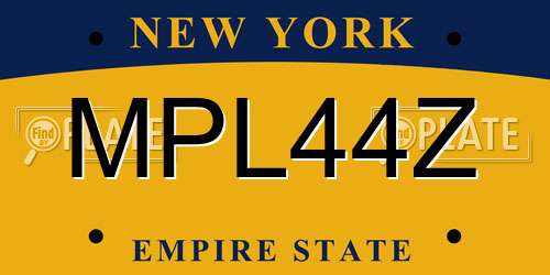 MPL44Z New York License Plate