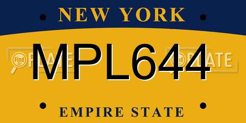 MPL644 New York License Plate