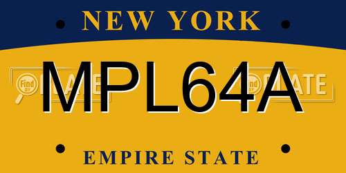 MPL64A New York License Plate