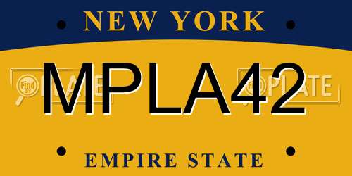 MPLA42 New York License Plate
