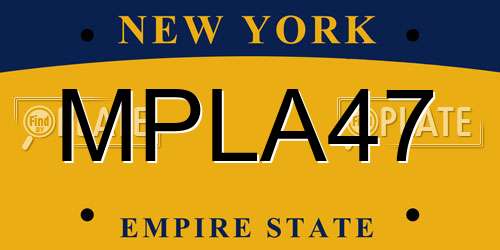 MPLA47 New York License Plate