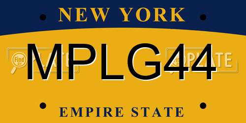 MPLG44 New York License Plate