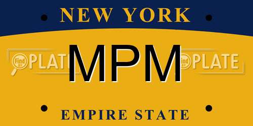 MPM New York License Plate