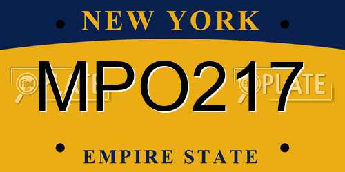 MPO217 New York License Plate