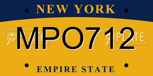 MPO712 New York License Plate