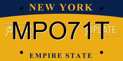 MPO71T New York License Plate