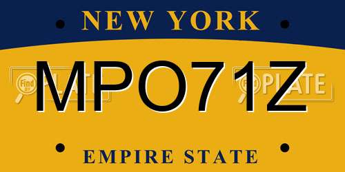 MPO71Z New York License Plate