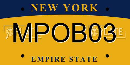 MPOB03 New York License Plate