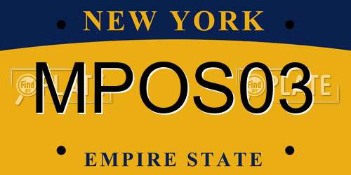 MPOS03 New York License Plate