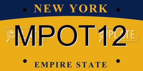 MPOT12 New York License Plate