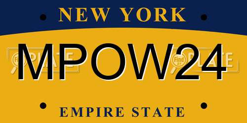 MPOW24 New York License Plate