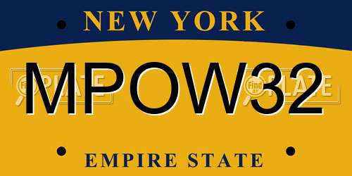 MPOW32 New York License Plate