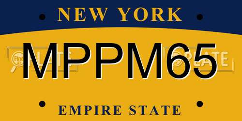 MPPM65 New York License Plate