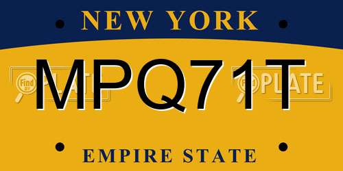 MPQ71T New York License Plate