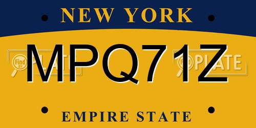 MPQ71Z New York License Plate
