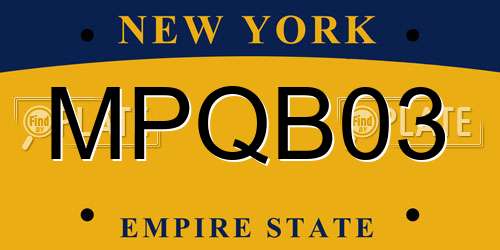 MPQB03 New York License Plate