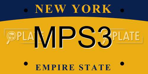 MPS3 New York License Plate